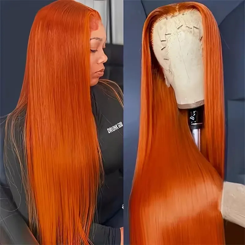350# Colored Orange Ginger Wig - огляд і ціна Hd Lace Frontal Wig Human Hair Pre Plucked