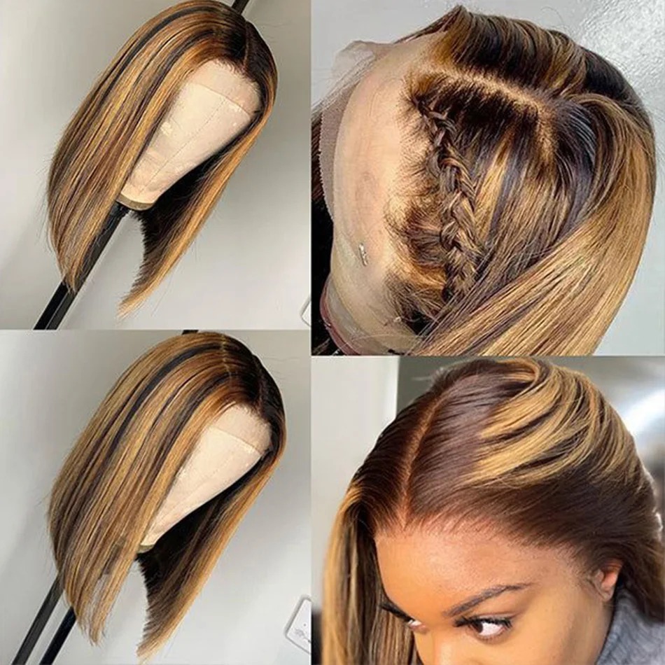 Highlight Blonde Wig Short Lac - огляд і ціна Pre Parted 13X4 Lace Front Bob Wig
